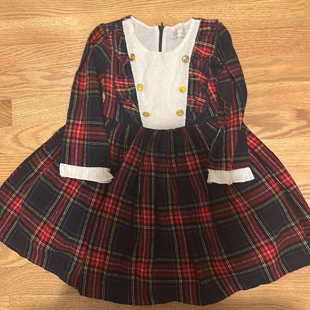 Trish Scully child size 4 Holiday tartan plaid dress